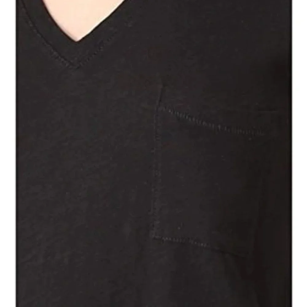 NWT MADEWELL Whisper Cotton V Neck Pocket Tank In True Black size M - Picture 2 of 9